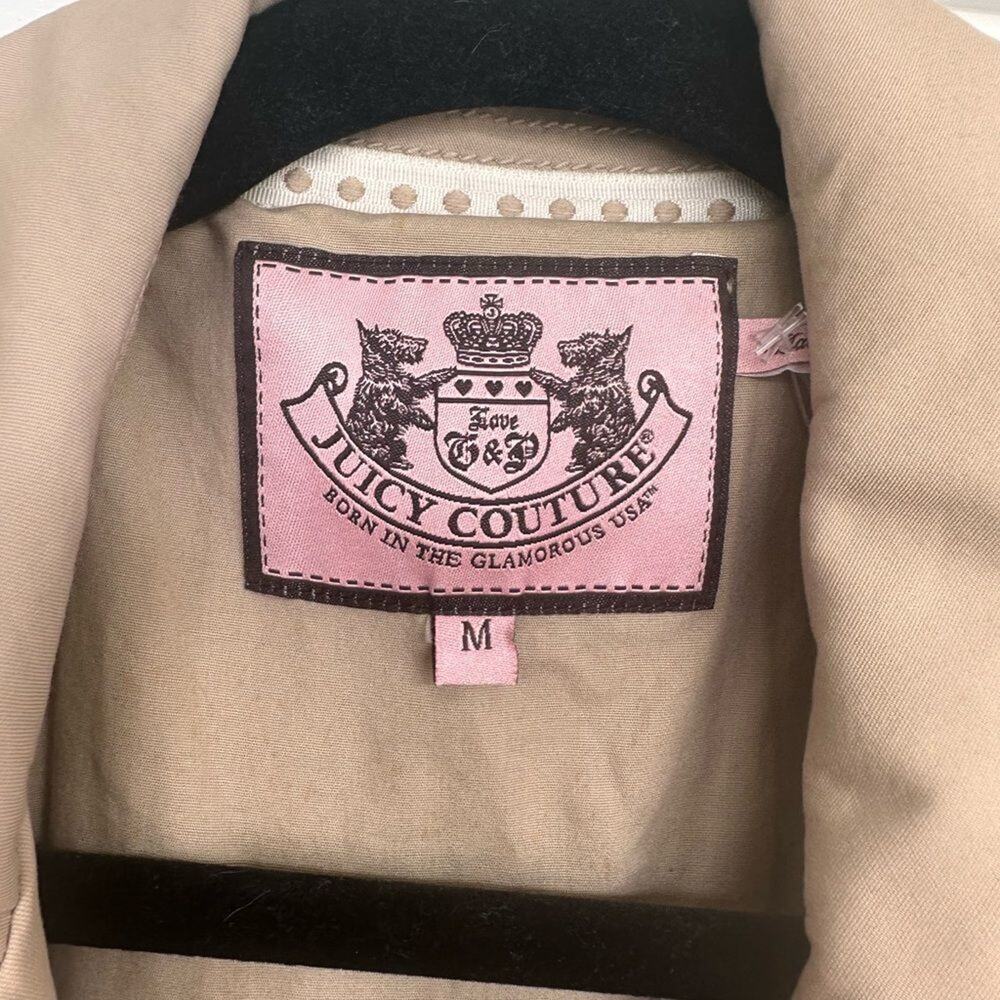 Juicy Couture Camel Cotton Twill Trench Coat Belted Size M - Picture 7 of 8